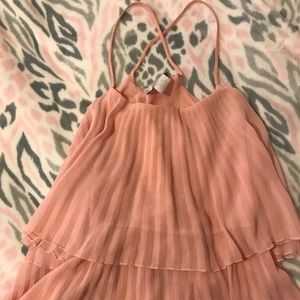 Baby Pink Flare Cross back top